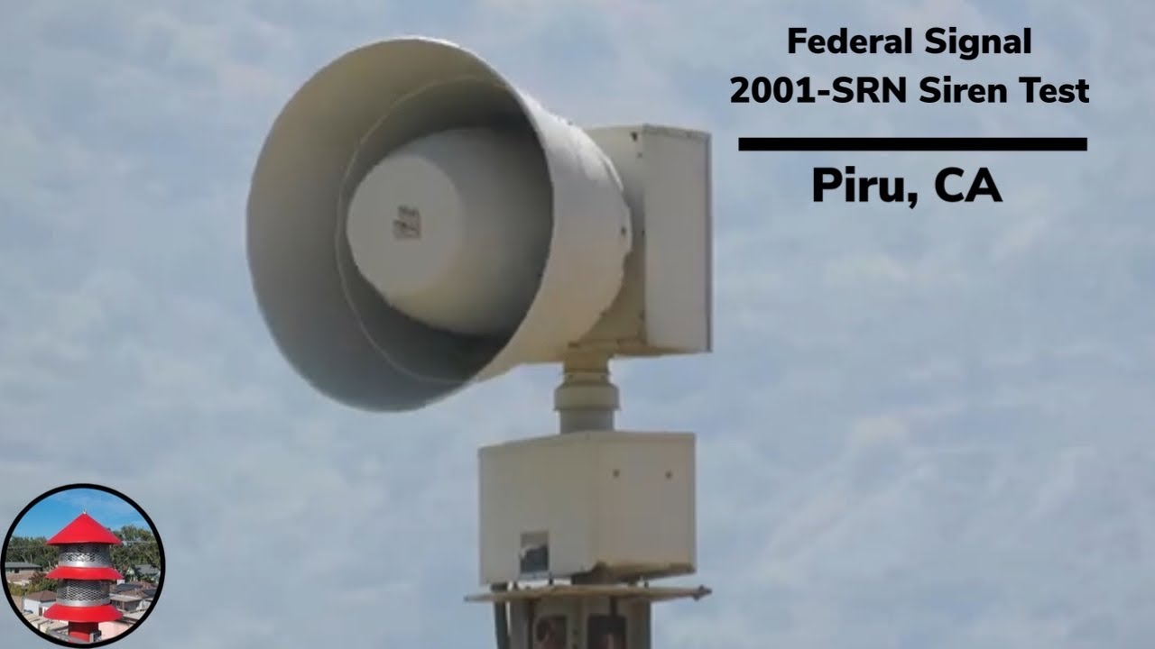 Federal Signal 2001-SRN Siren Test, Piru California, 15 Minute attack Signal.