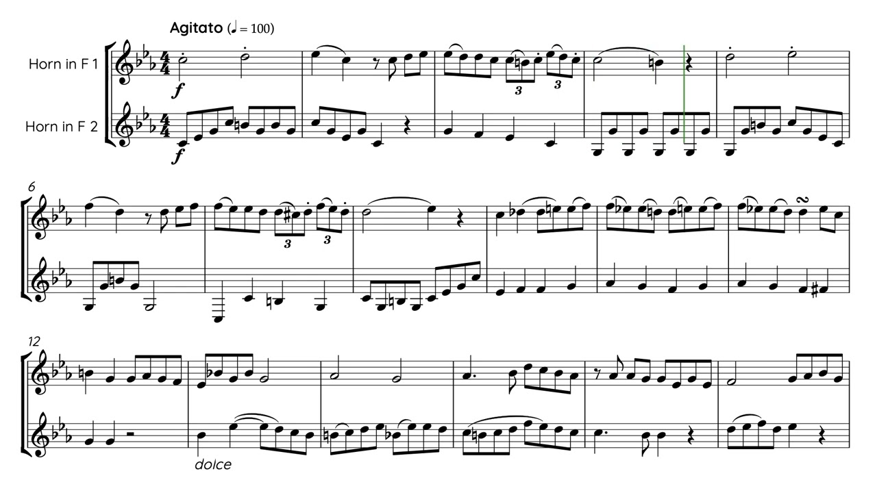 Gallay - 12 Duos Concertans Op.1 No 1 (Horn Duet)