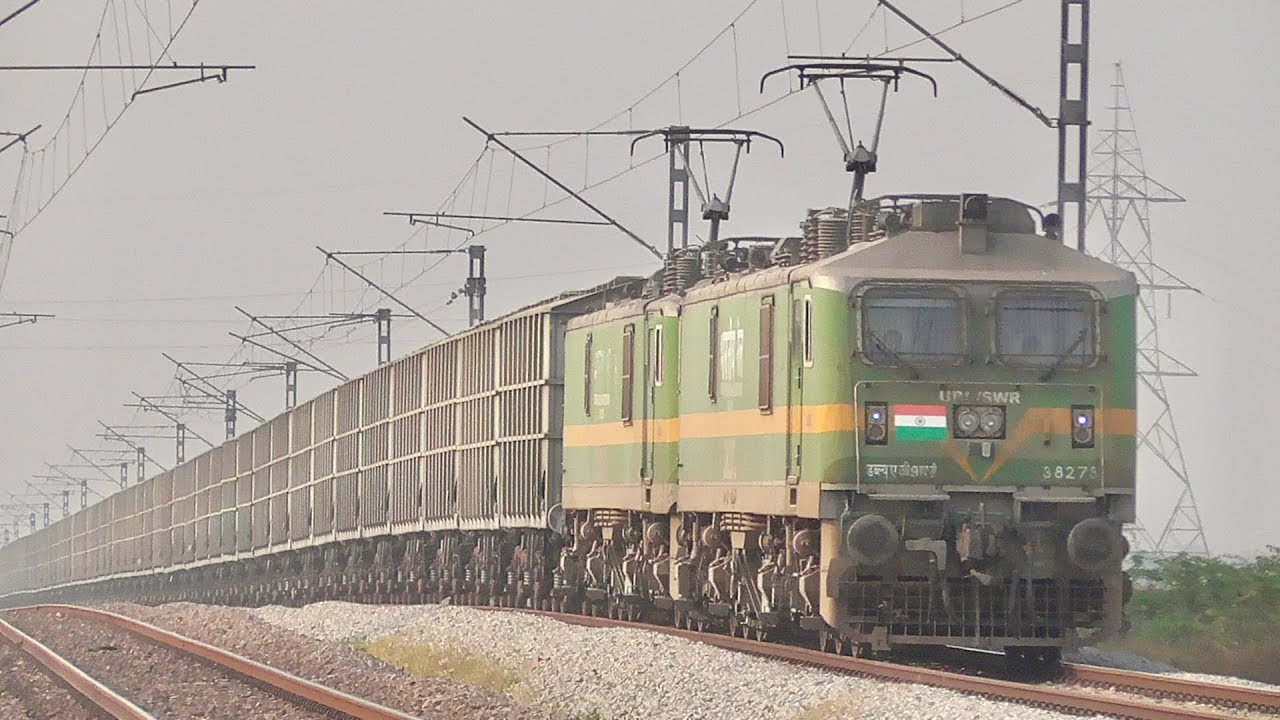 HUBLI WAG9HC Twins hauling BCCW Cement wagons #indianrailways  