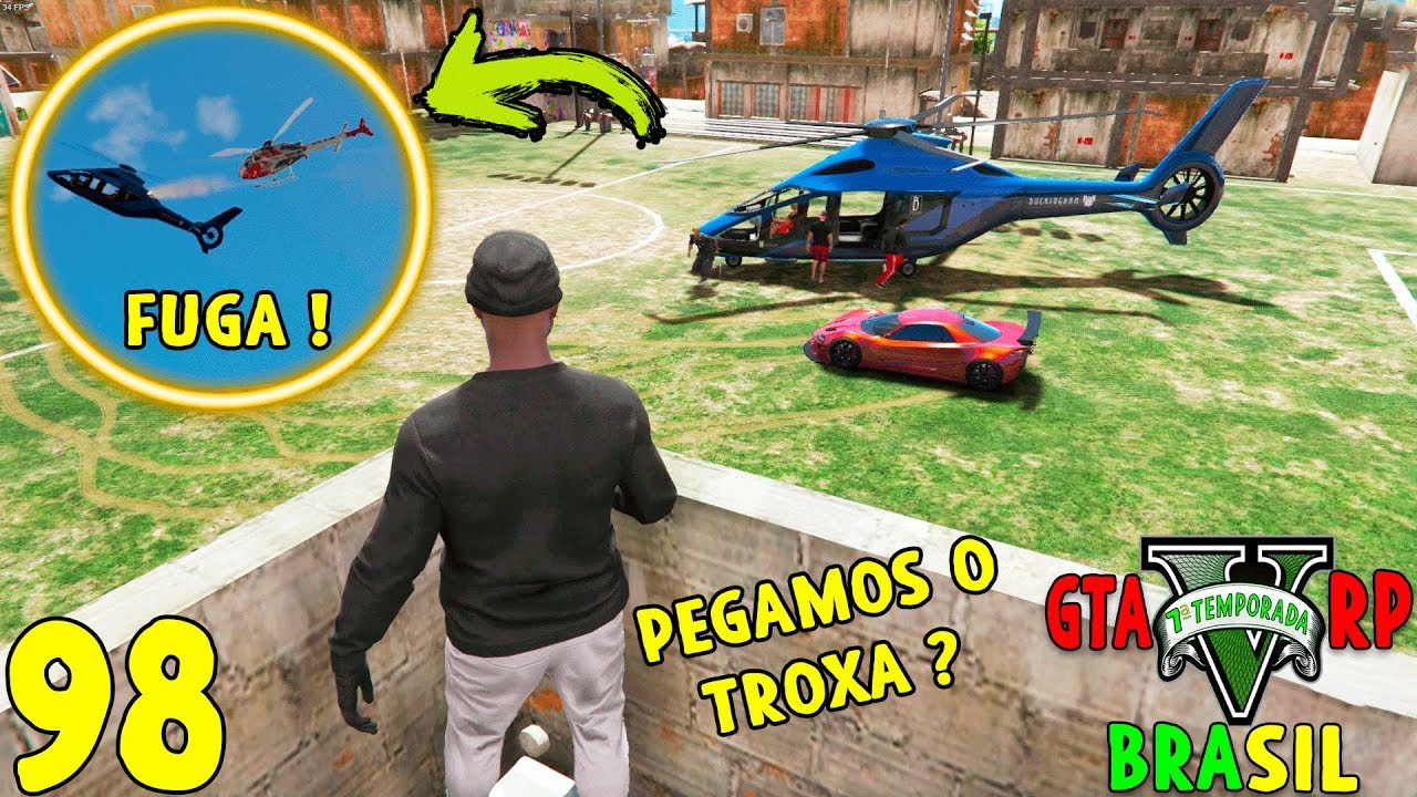 GTA 5 ROLEPLAY BRASIL - FUGA DE HELICÓPTERO NO ÁGUIA DA POLICIA ! *deu ruim?* - (7ª TEMPORADA EP 98)