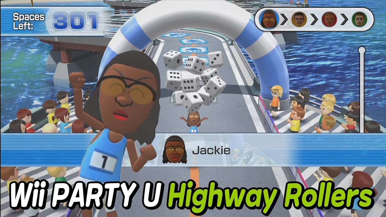 Wii Party U - Highway Rollers (Begginer com) Jackie vs Rui vs Alphonse vs Bruce | AlexGamingTV