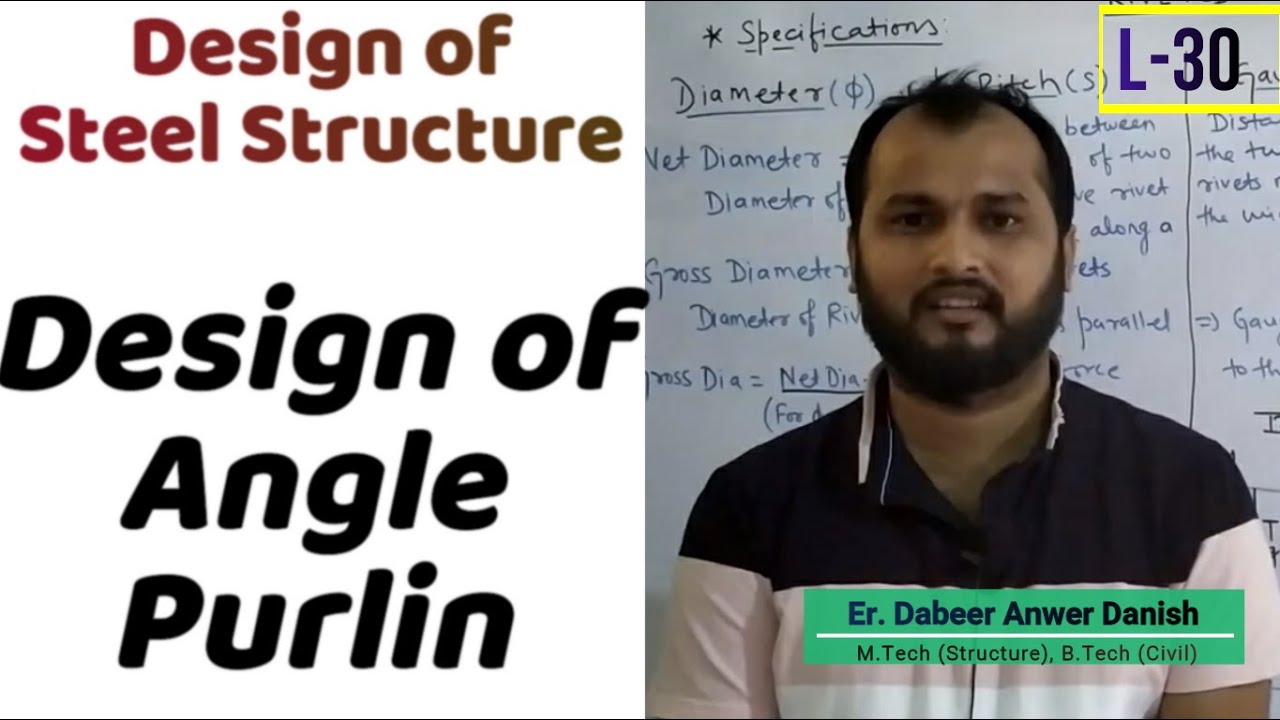 Design of Angle Purlins in Roof Trusses || Design of Steel Structure L-30 || dAd Sir