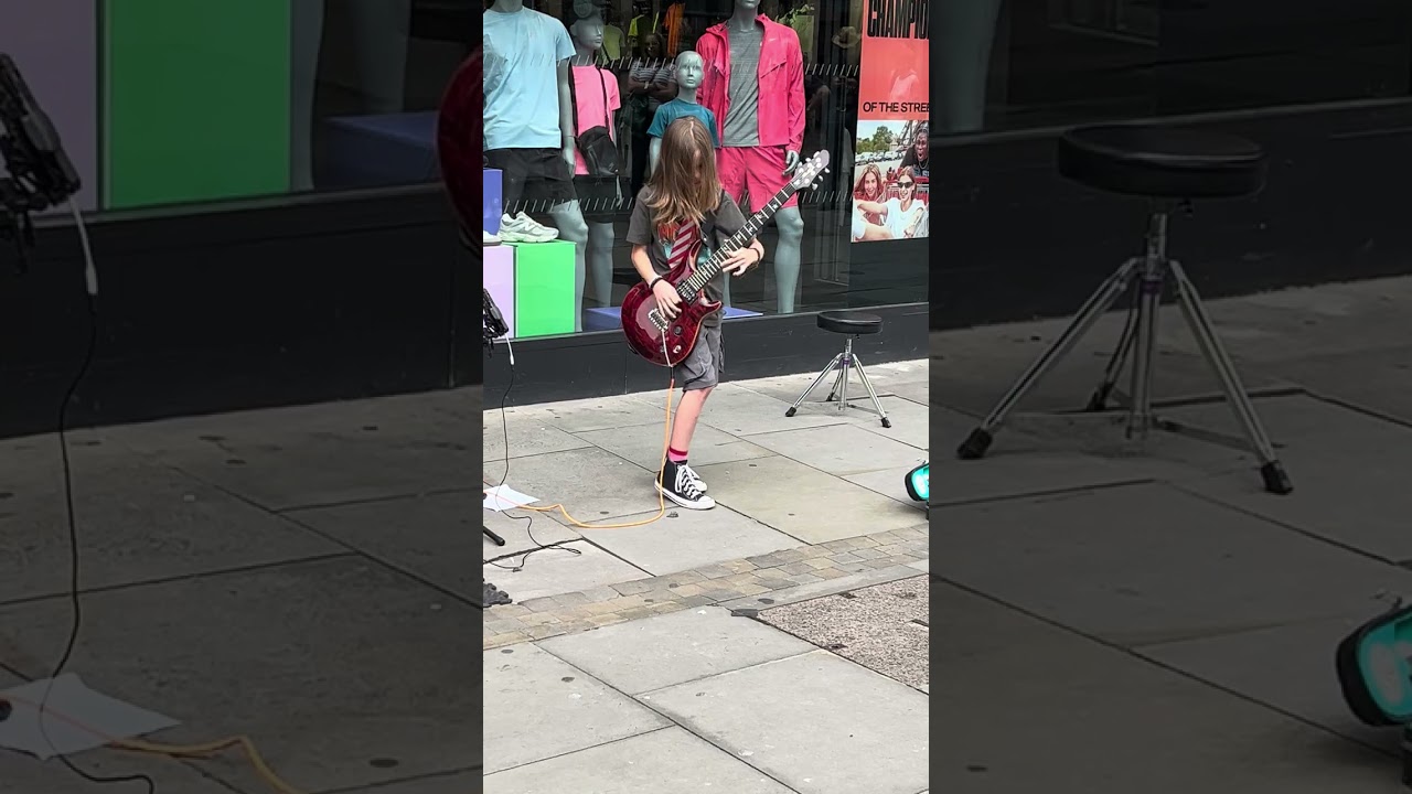 Guitar Olly plays Thunderstruck by AC/DC in Chester 21st July 2024