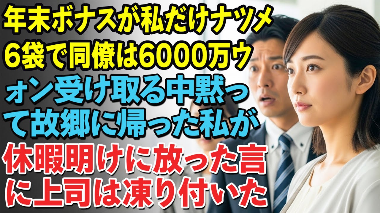 年末ボーナスが私だけナツメ6袋で同僚は6000万ウォン受け取る中黙って故郷に帰った私が休暇明けに放った一言に上司は凍り付いた