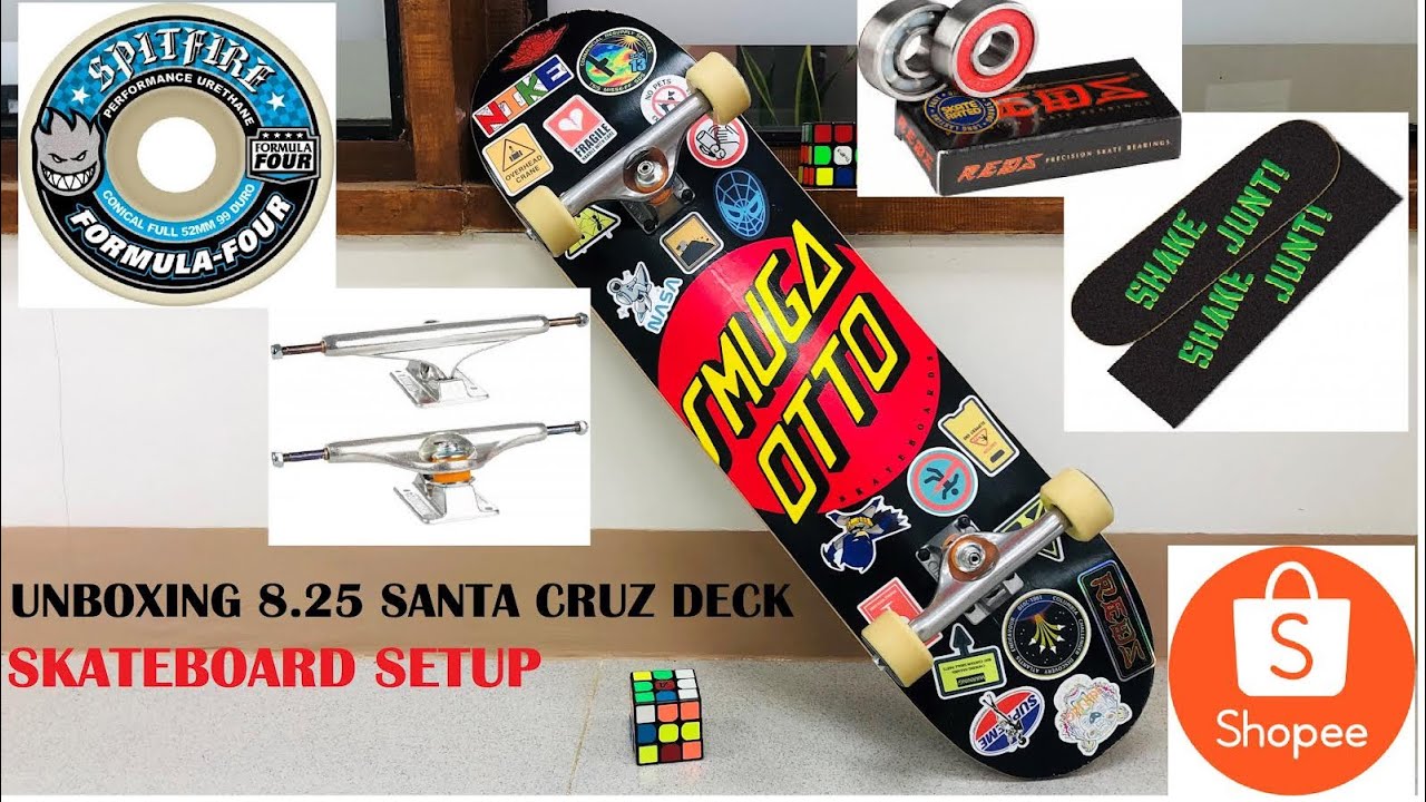 Shopee Unboxing and Setup of Santa Cruz Skateboard | 8.25 Deck | 149mm Independent Trucks