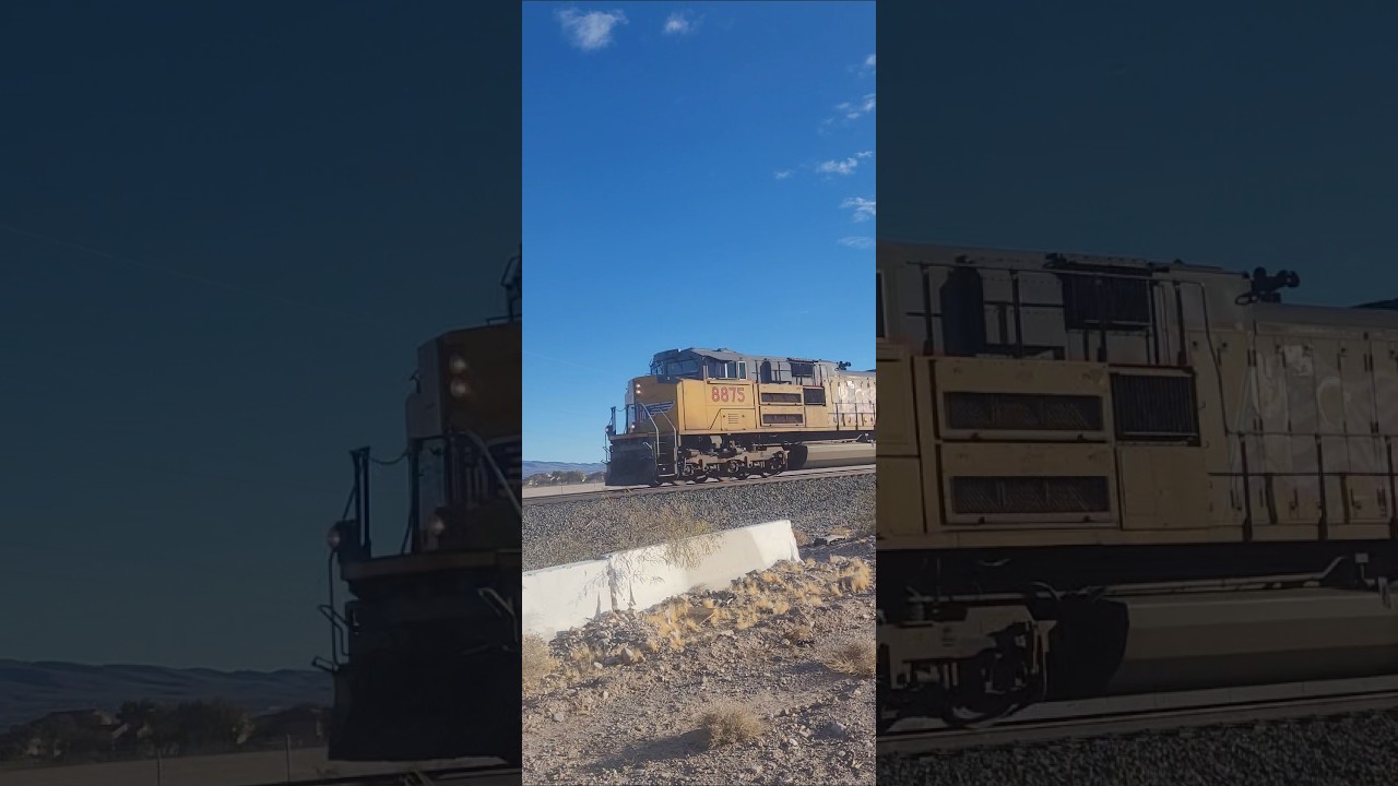 UP 8875 East Leads fast Z train with Phase 2 AC44 & SD7ACe-T4