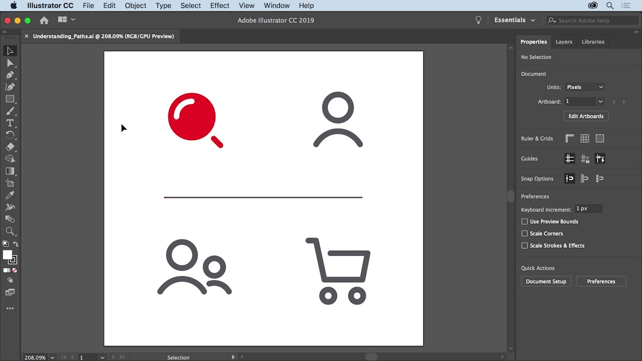 24 | Understand paths and curves | Adobe Illustrator tutorials 2021 | Illustrator Basic | Getall #24