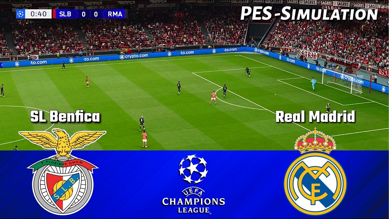 SL Benfica vs Real Madrid | UEFA Champions League 2025 | PES 21 Simulation