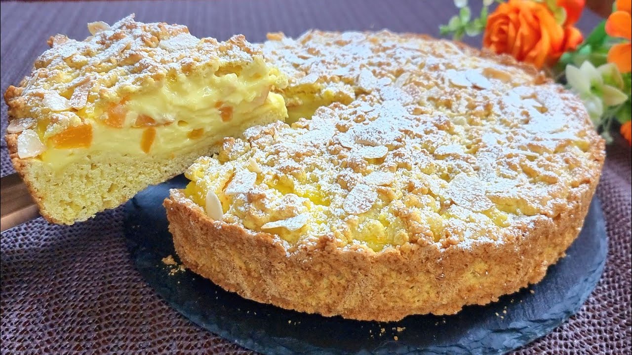 Αυτό το γλυκό θα τους τρελάνει όλους 🤩μπισκοτένιο με βελούδινη κρέμα και κομπόστα ροδάκινο💯Cakes