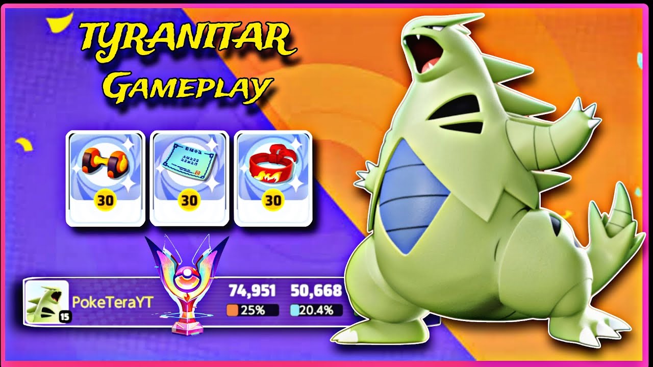 TYRANITAR Master Rank Gameplay Pokemon Unite || Pokemon Unite