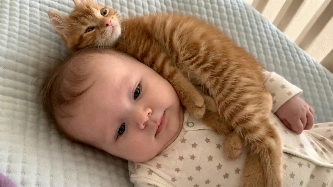 When Kittens Decide Babies Are the Best Pillows 🥹💤