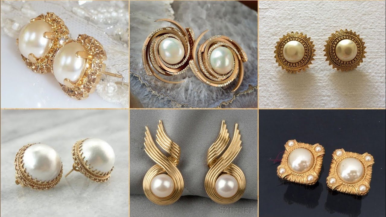 Top 100+ Gold Pearl Earrings Ideas| Daily Wear Gold Pearl Studs Designs 2022| Pearl Studs Ideas 2022