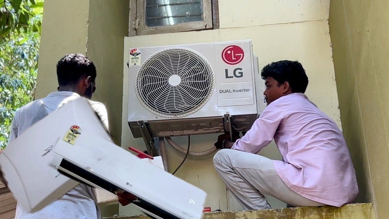 LG DUAL INVERTER A/C INSTALLATION #a\c installation #lgairconditioner #split ac