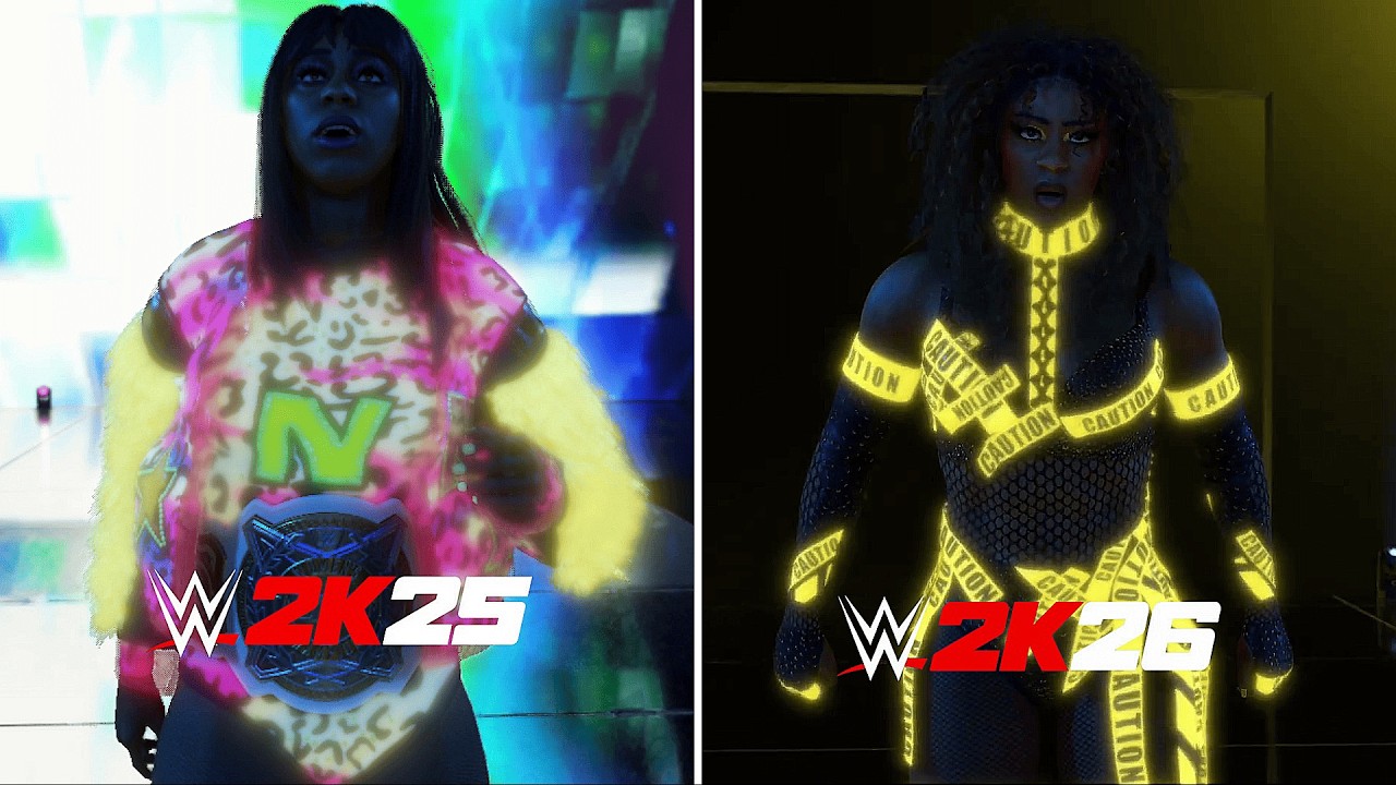 WWE 2K26 Official Naomi Entrance Comparison | WWE 2K25 vs WWE 2K26