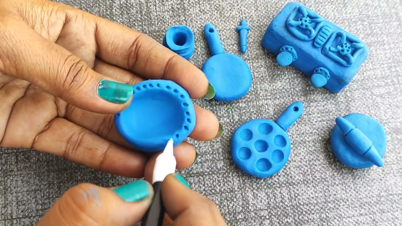 Polymer Clay Kitchen Items Making 🍳 | Miniature Cooking Set DIY | Clay Art Telugu @Coolkidbunny-t6v 