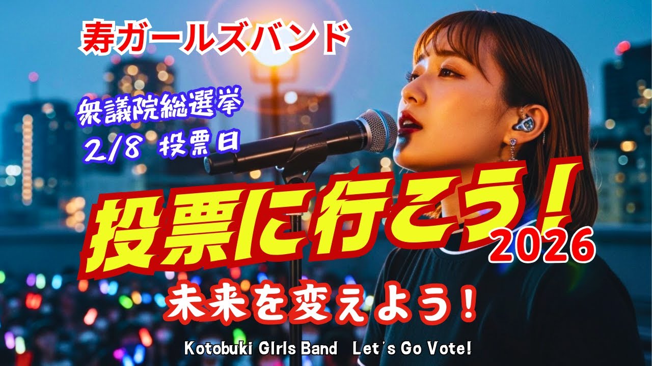 【寿ガールズバンド】「投票に行こう！2026」 未来を変えよう！自由を守ろう！｜寿ガールズバンド　（AI動画）  By 寿STUDIO