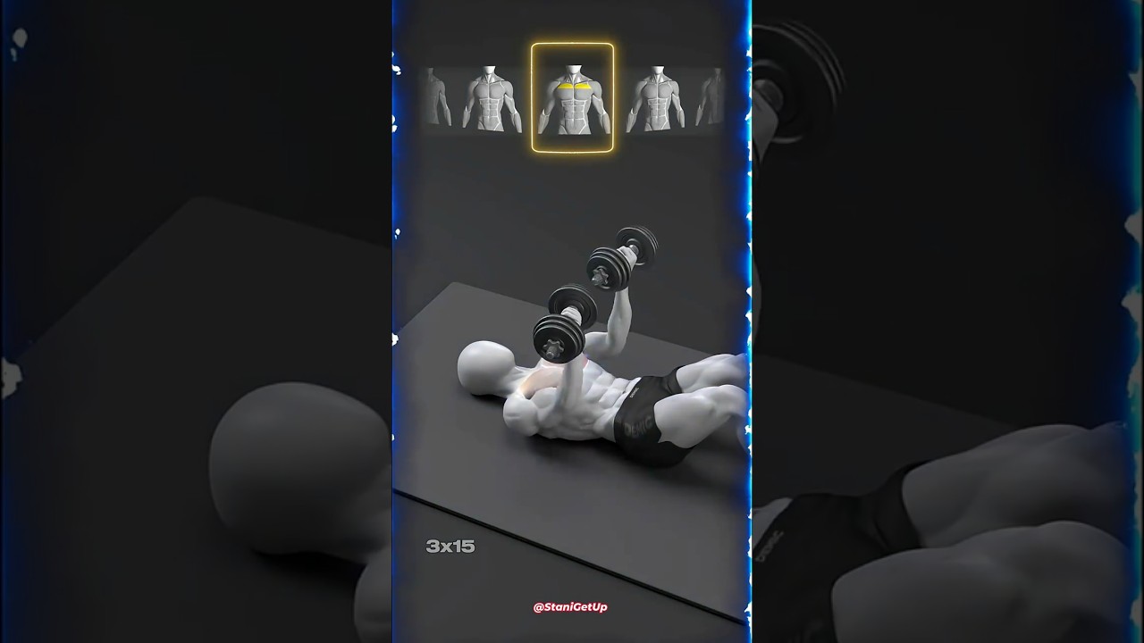 5 Dumbbell Exercises 💪 to Hit Every Part of Your Chest  #GymMotivation #ChestWorkout #fypシ゚viral