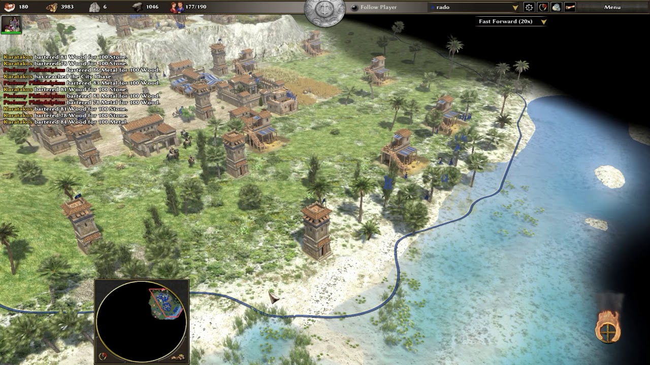 0 A.D. - Historical Real Time Strategy Game -   Greek Acropolis(Players:4): Seleucids VS Petra Bot