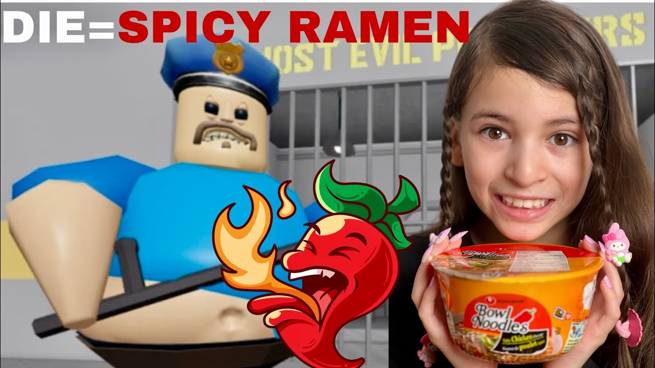 Roblox Barry’s Prison Run… But Every Time I Die, I Eat Spicy Ramen 🌶️