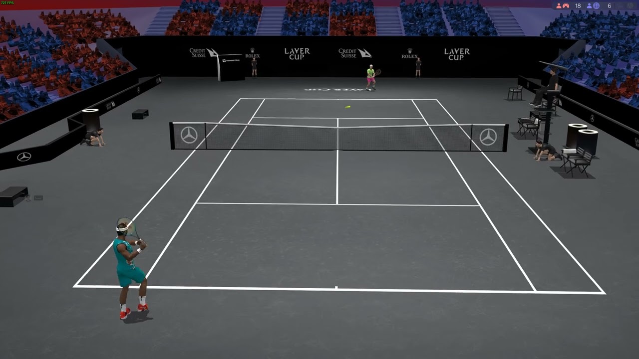 FULL ACE TENNIS SIMULATOR (FAT) - great passing shot on break point vs Ram