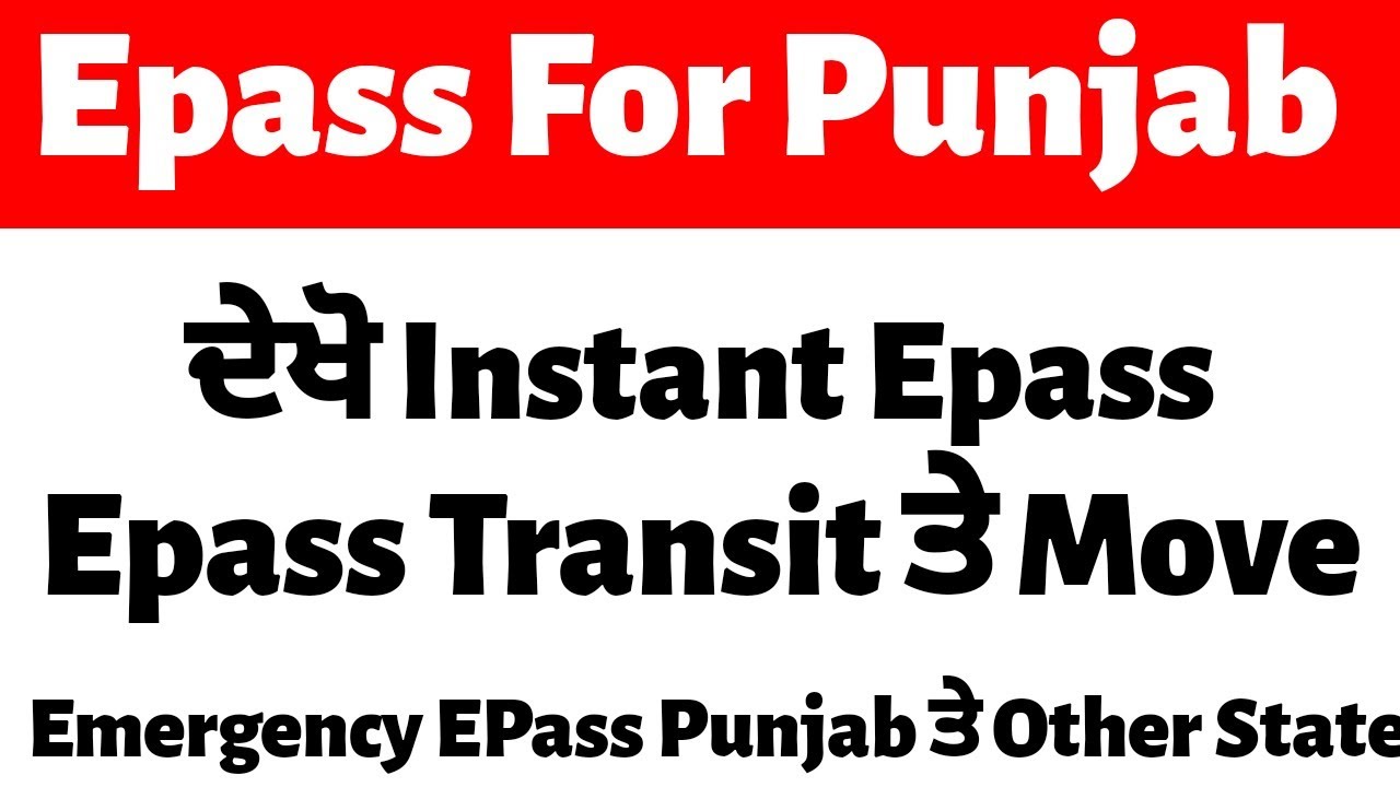Epass For Punjab || How To Make Instant Epass || Epass For Other State