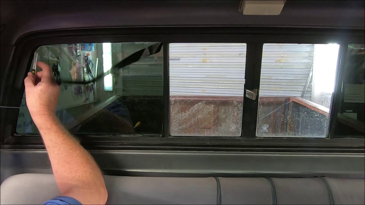 how to tint a rear sliding glass on a 73 87 GM truck