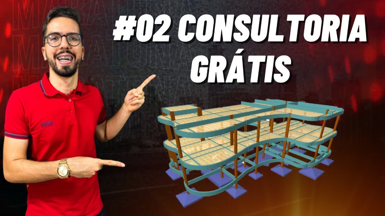 #02 PROJETO COM VIGAS CURVAS E SAPATAS ASSOCIADAS - CONSULTORIA DE PROJETO ESTRUTURAL AO VIVO