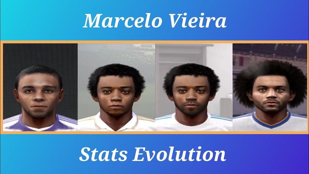 Marcelo Vieira - Stats Evolution - PES 2008 ao PES 2022 - PS2