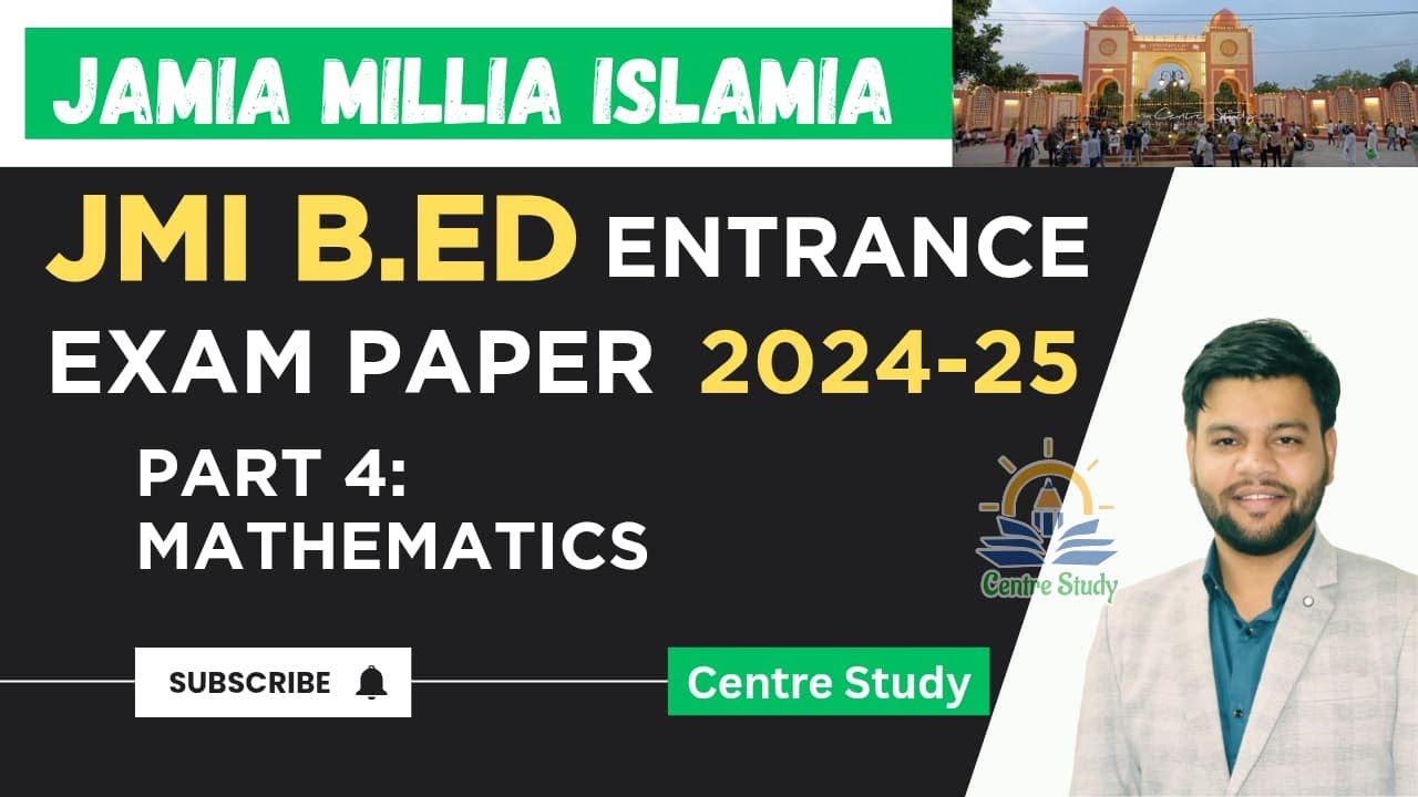 Jmi B.Ed 2024 Entrance Question Paper Detailed Solution|Part 4 |Mathematics | Maths with Short Trick