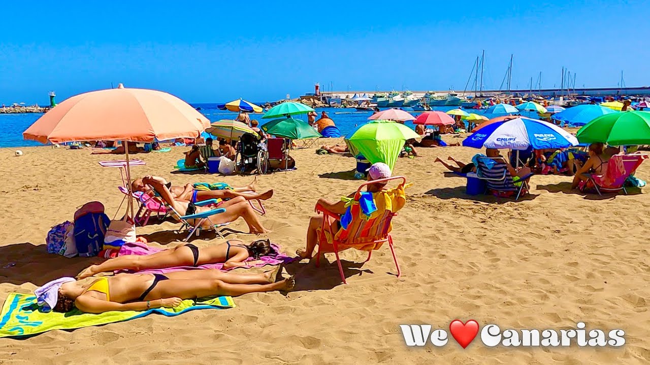 Гран-Канария Пуэрто-Рико Пляжная жизнь Солнечный день май 2021 года | We❤️Canarias