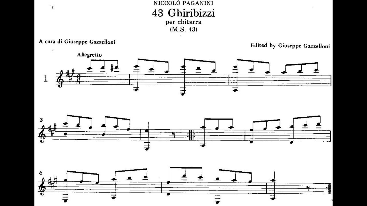 43 Ghiribizzi MS 43 By Niccolò Paganini (with Score)