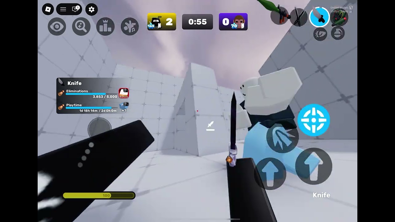 Knife 1v1ing in rivals I winnnn