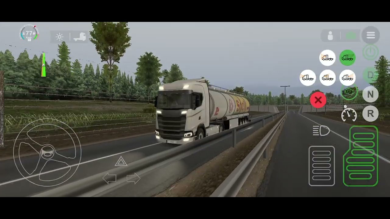 Llevando combustible en el Scania 