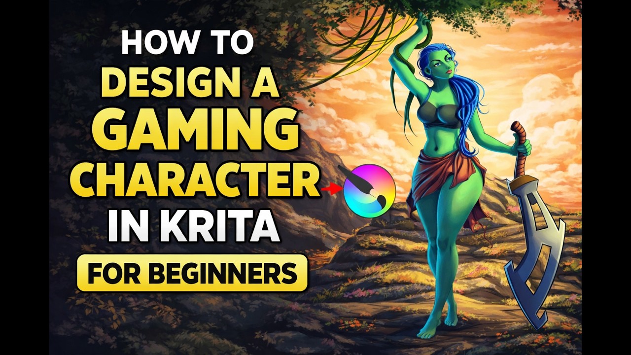 how to design a gaming character in #krita || for beginners ||