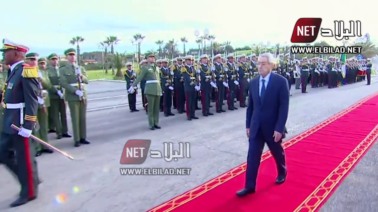 لحظة وصول رئيس الدولة عبد القادر بن صالح لقصر الأمم لحضور مراسم تنصيب الرئيس عبد المجيد تبون
