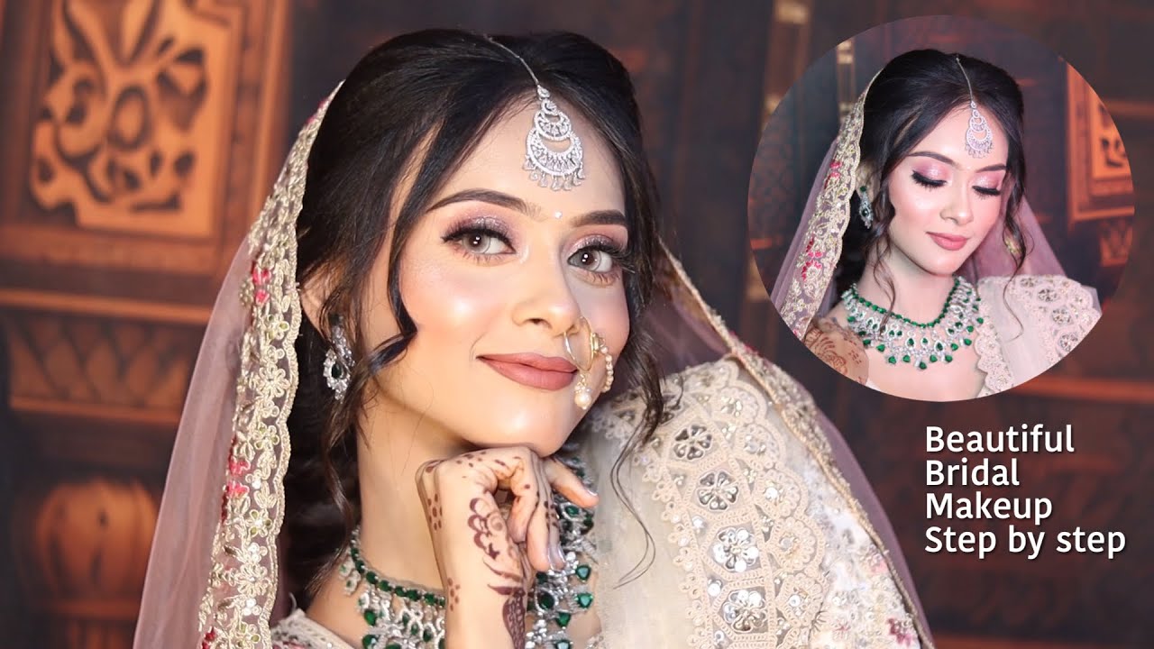 Bridal makeup step by step | wedding bridal makeup tutorial especially for winter | soft makeup look