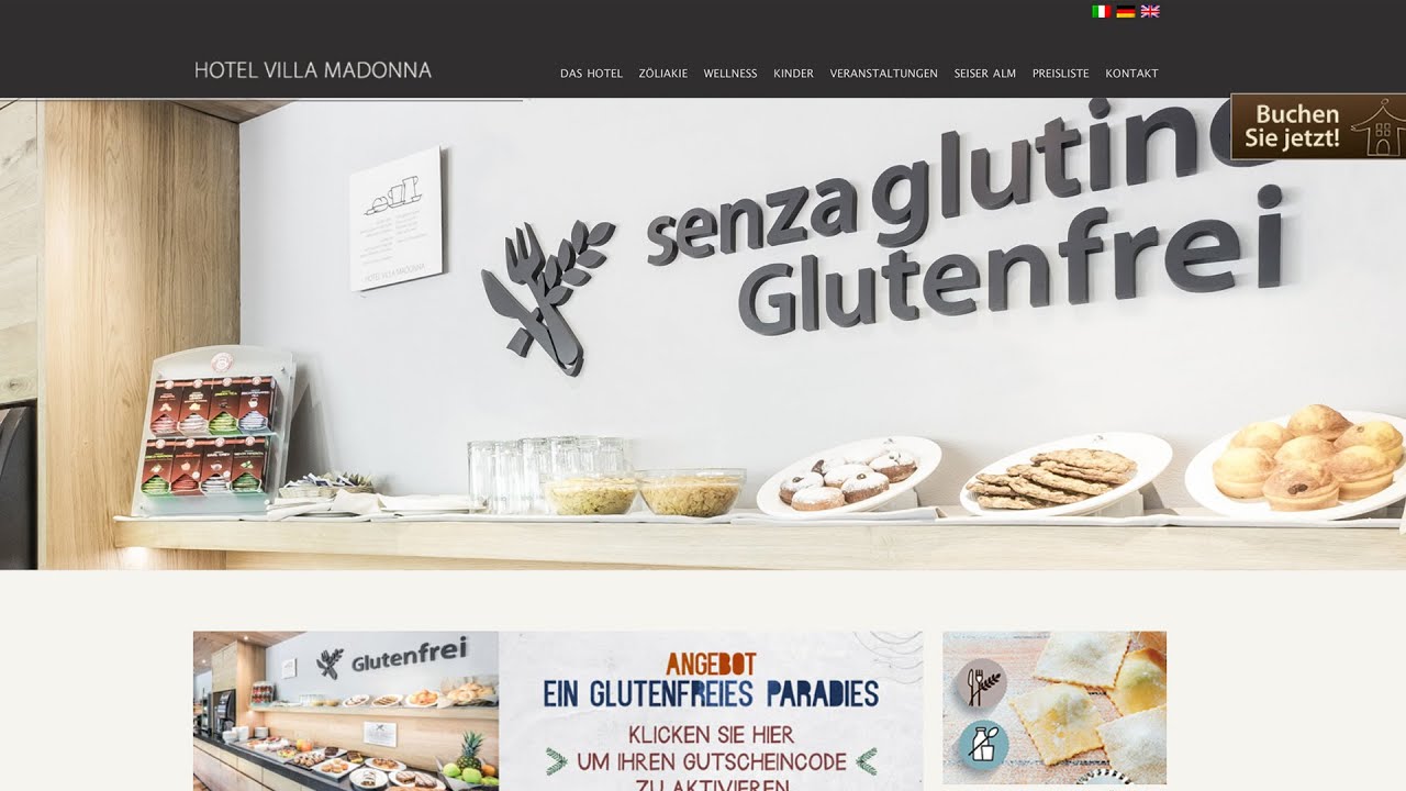 Hotel Villa Madonna in Südtirol - Mit speziellen glutenfreien Essens Angebot