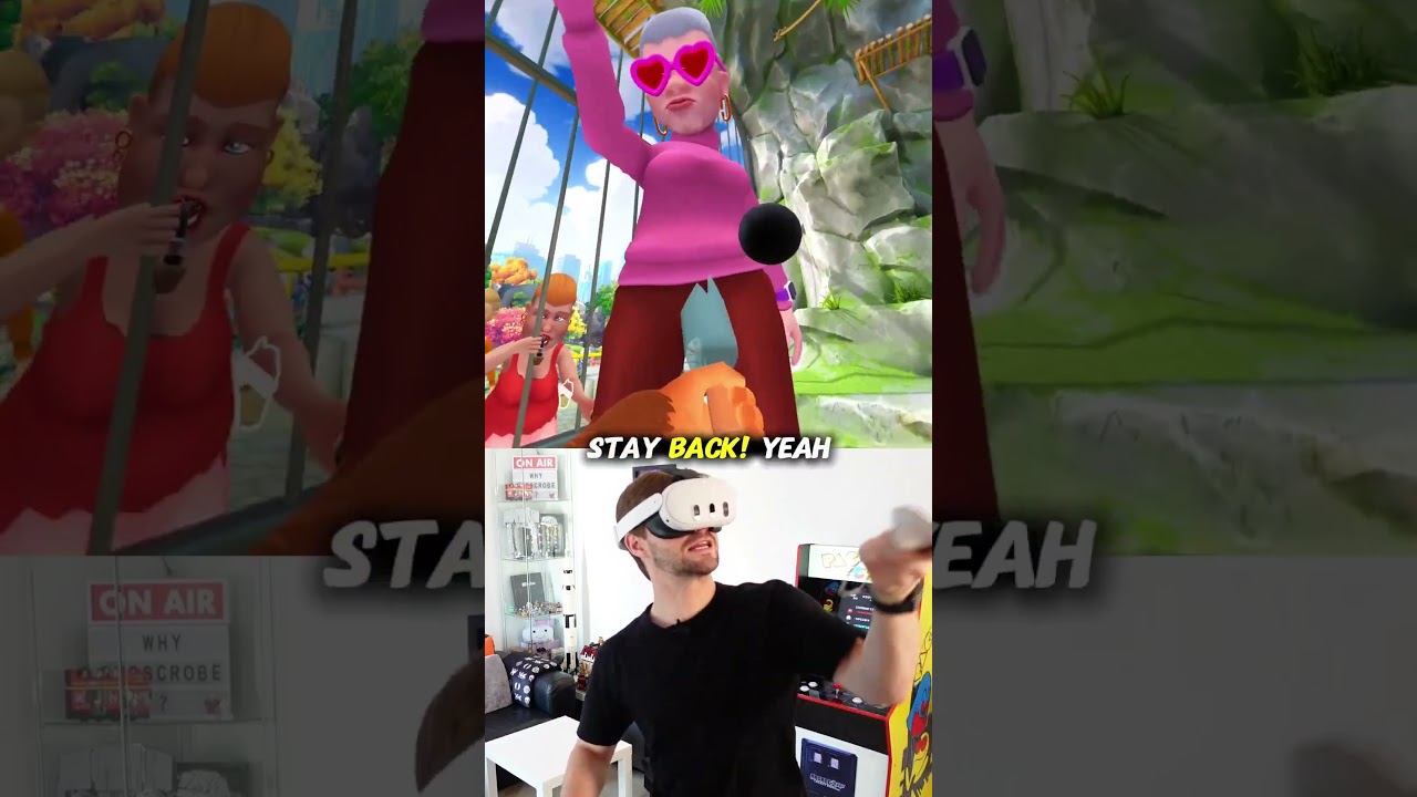 Обезьяна нападает на бабушку в I Am Monkey VR на Quest 3