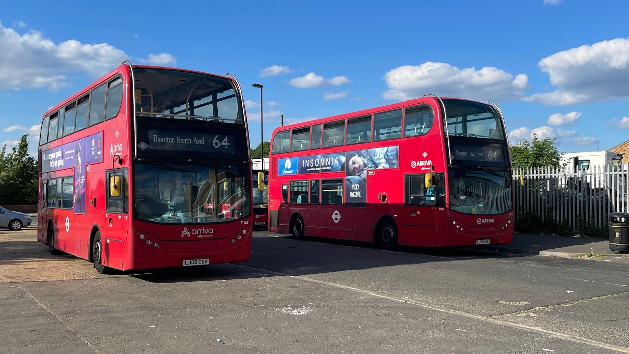 FRV. Arriva London Route 64: New Addington, Vulcan Way - Thornton Heath Pond. Bus: T43 (LJ08CSV)