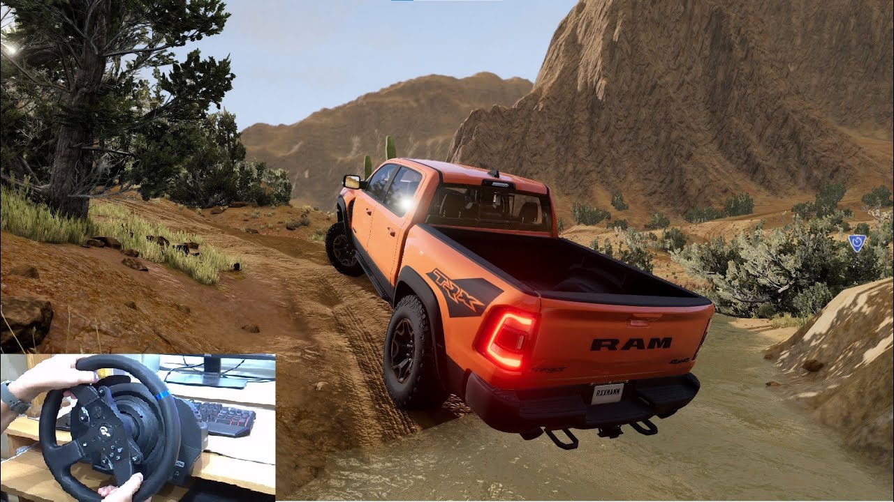 Dodge RAM TRX -  BeamNg Drive. Trail gameplay. Trustmaster T300.