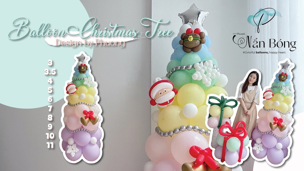 Balloon Christmas Tree || Designed by Phuong || Balloon Art Making