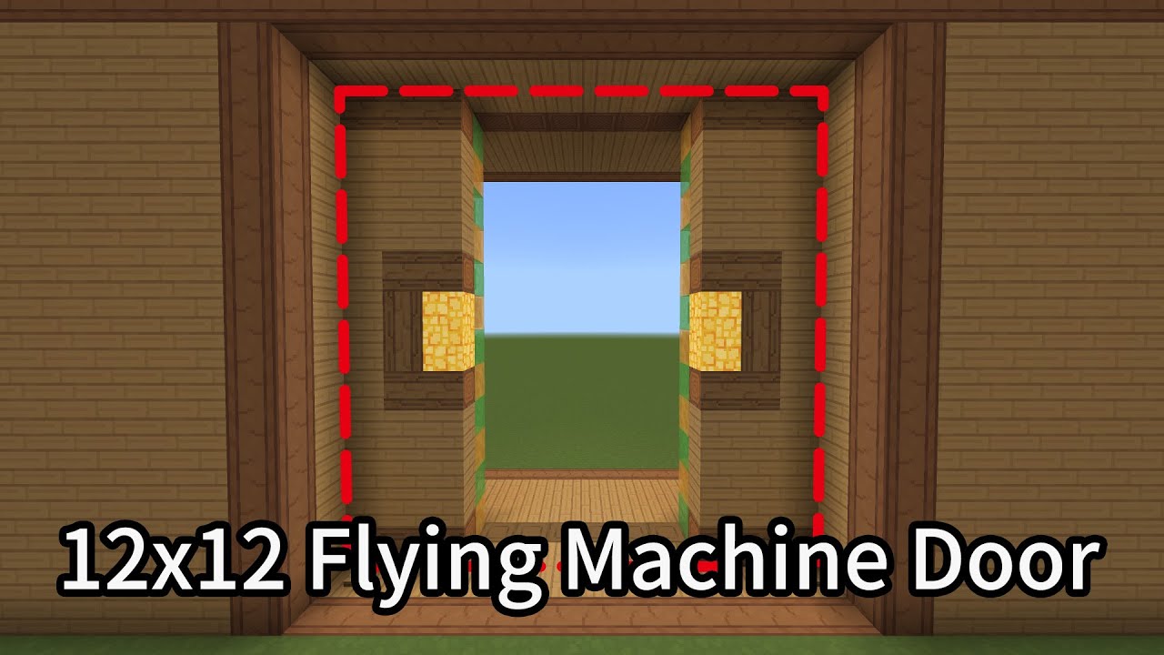 [Tutorial]12x12 Flying Machine Door for Minecraft Bedrock