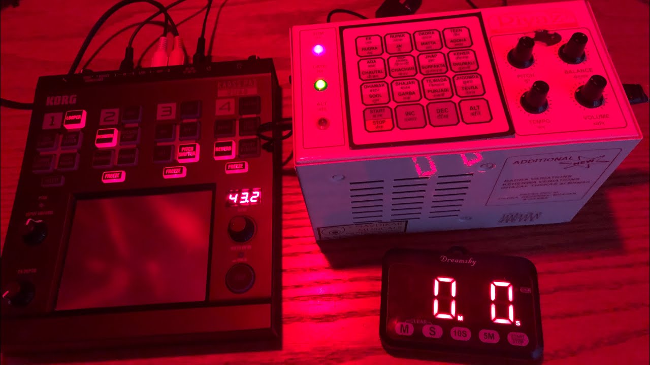 Korg Kaoss Pad Quad and Riyaz Master Professional Tabla Machine