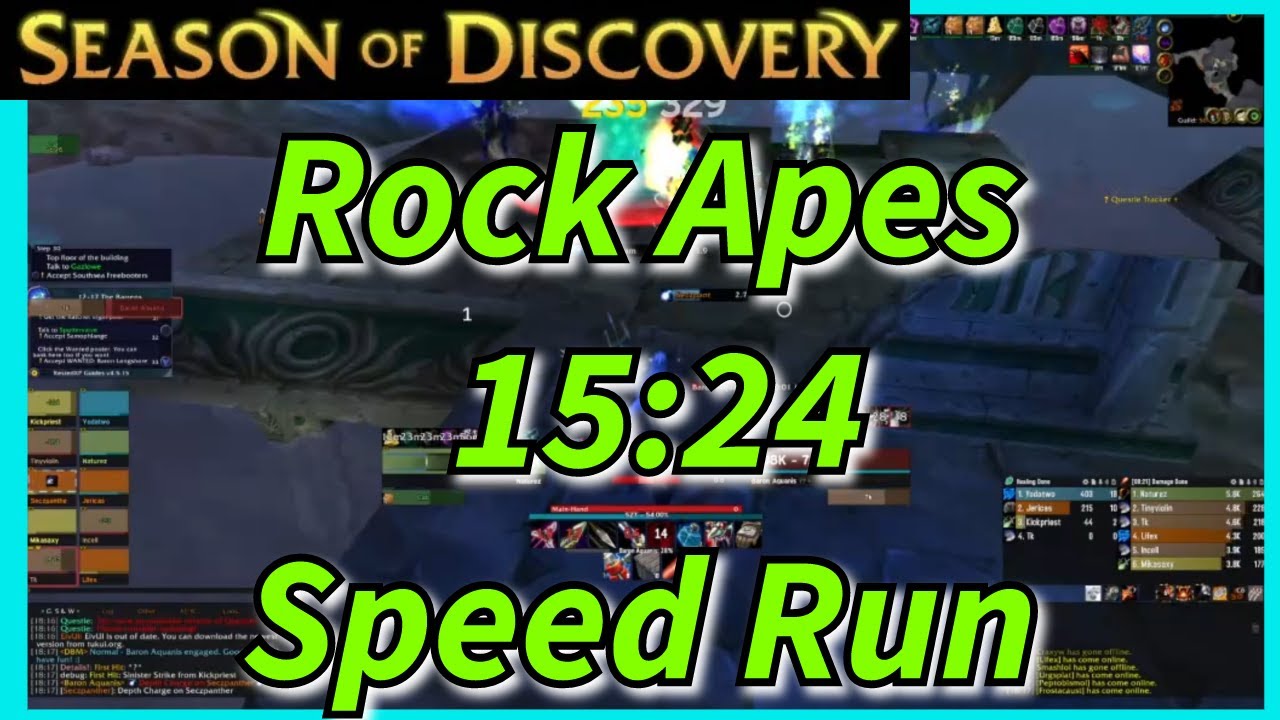Rock Apes BFD Speed Run - 15:24 - Hunter PoV - Season of Discovery - WoW Classic !!!