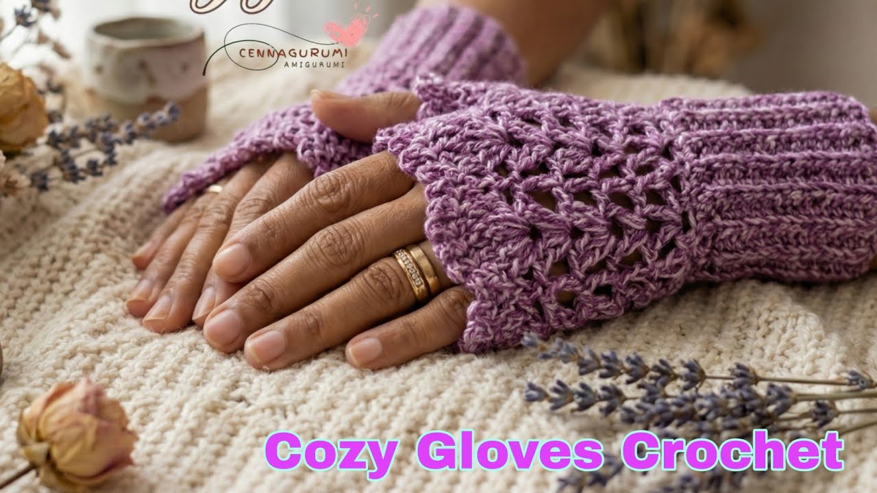 🩷 Crochet Gloves Tutorial 🩷 How to Crochet Maillard Wrist Warmers, Crochet Gloves Fingerless