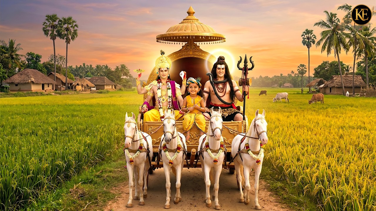 बाल कन्हा रथ में बैठाकर महादेव और नारायण को गोकुल लाए || यशोमती मईया के नंदलाला || Krishan leela