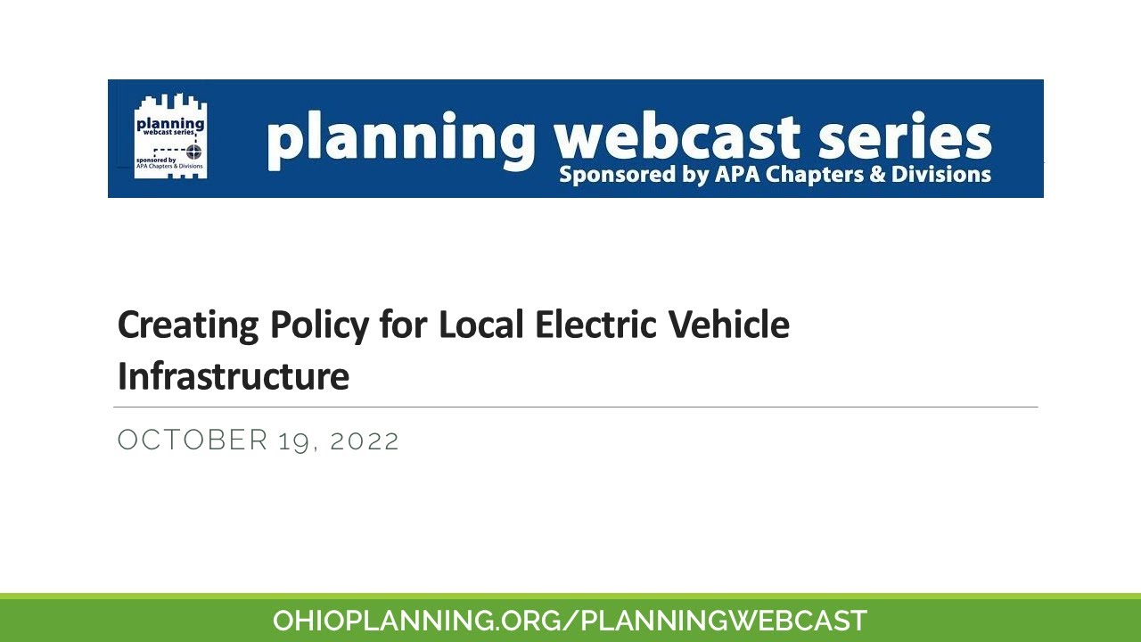 Creating Policy for Local Electric Vehicle Infrastructure