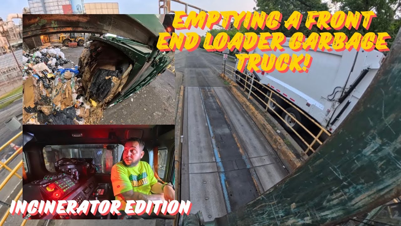 Emptying a Full Garbage truck at The Incinerator (Front End Loader) 🚛🔥👷🏼&zwj;♂️