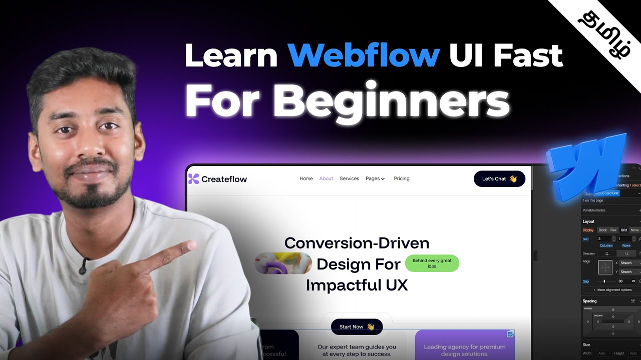 Learn Webflow in 20 Minutes | Complete Webflow UI Tutorial for Beginners in Tamil