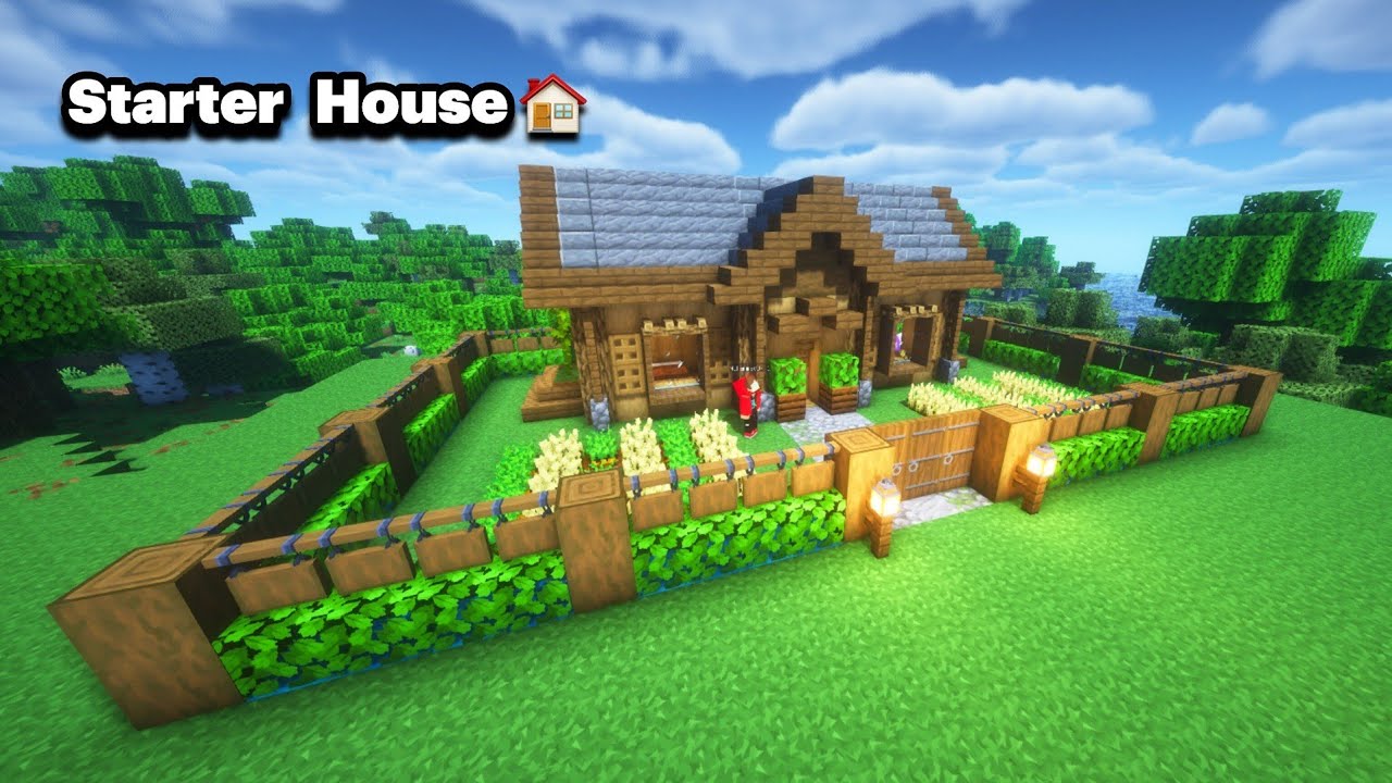 ⛏️ Minecraft Tutorial | How to build a Beautiful Starter House 🏠 [마인크래프트 초보자용 화려한 집짓기 건축강좌]